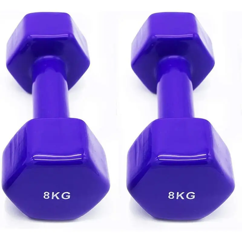 OZIO FITNESS 2 Unidades 8 Kg Mancuernas Pesas Hexagonales De Vinilo Fitness Gimnasia Morado 3 OZIO FITNESS 2 Unidades 8 Kg Mancuernas Pesas Hexagonales De Vinilo Fitness Gimnasia Morado
