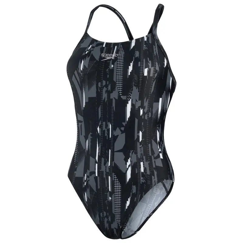 Bañador Mujer Natación Speedo Allover Negro Gris 7 Bañador Mujer Natación Speedo Allover Negro Gris - Imagen 5