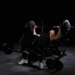 Gorilla Sports BANCO DE PESAS UNIVERSAL NEGRO + JUEGO DE PESAS Y BARRAS DE PLÁSTICO 9 -tienda de equipos de fitness banco de pesas universal negro juego de pesas y barras de plastico 9 4