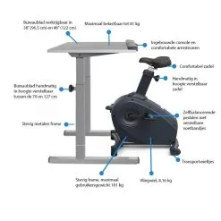 Bicicleta De Escritorio LifeSpan C3-DT5 38" (96,5 Cm) Gris -tienda de equipos de fitness bicicleta de escritorio lifespan c3 dt5 38 965 cm gris 3