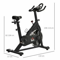 Bicicleta Estática Con Volante 10 Kg HOMCOM 110x57x114 Cm Negro -tienda de equipos de fitness bicicleta estatica con volante 10 kg homcom 110x57x114 cm negro 2