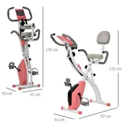 Bicicleta Estática HOMCOM Rosa 97x51x115 Cm Acero Abs Pvc -tienda de equipos de fitness bicicleta estatica homcom rosa 97x51x115 cm acero abs pvc 2