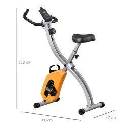 Bicicleta Estática Plegable Y Ajustable HOMCOM 86x47x112 Cm Naranja -tienda de equipos de fitness bicicleta estatica plegable y ajustable homcom 86x47x112 cm naranja 2