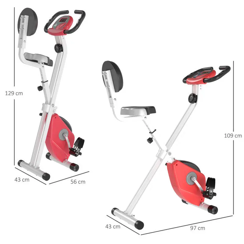 Bicicleta Para Ejercicios De Forma X HOMCOM Rojo 43x97x109 Cm 5 Bicicleta Para Ejercicios De Forma X HOMCOM Rojo 43x97x109 Cm - Imagen 3