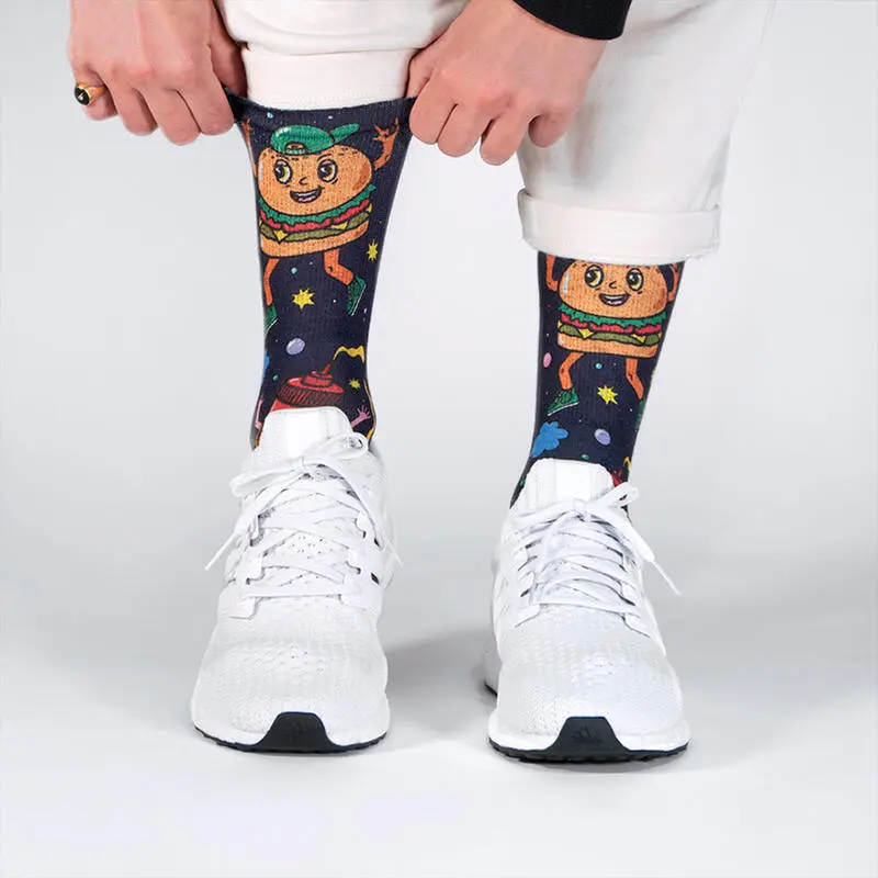 PACIFIC And CO Calcetin Running Con Tejido Coolmax Unisex Fast Food, Sublimado Multicolor 4 PACIFIC And CO Calcetin Running Con Tejido Coolmax Unisex Fast Food, Sublimado Multicolor - Imagen 2