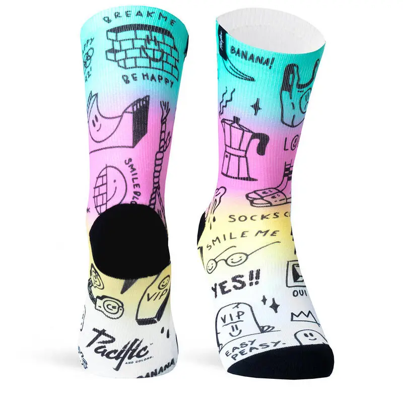 PACIFIC And CO Calcetin Running Con Tejido Coolmax Unisex Smile Club, Sublimado Multicolor 3 PACIFIC And CO Calcetin Running Con Tejido Coolmax Unisex Smile Club, Sublimado Multicolor