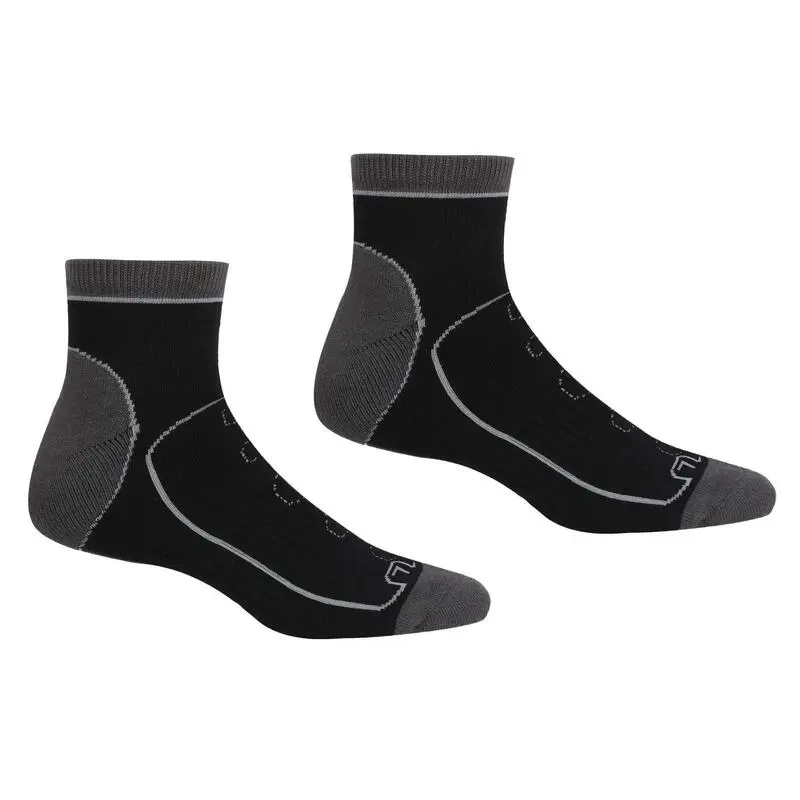 Regatta Calcetines Al Tobillo Samaris Trail Para Hombre Packs De 2 Negro, Acero Oscuro 3 Regatta Calcetines Al Tobillo Samaris Trail Para Hombre Packs De 2 Negro, Acero Oscuro
