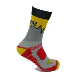 CALCETINES DE RUNNING #LIFE Unisex - KAMUABU Color GRIS/AMARILLO 23cm De Caña -tienda de equipos de fitness calcetines de running life unisex kamuabu color grisamarillo 23cm de caa 3