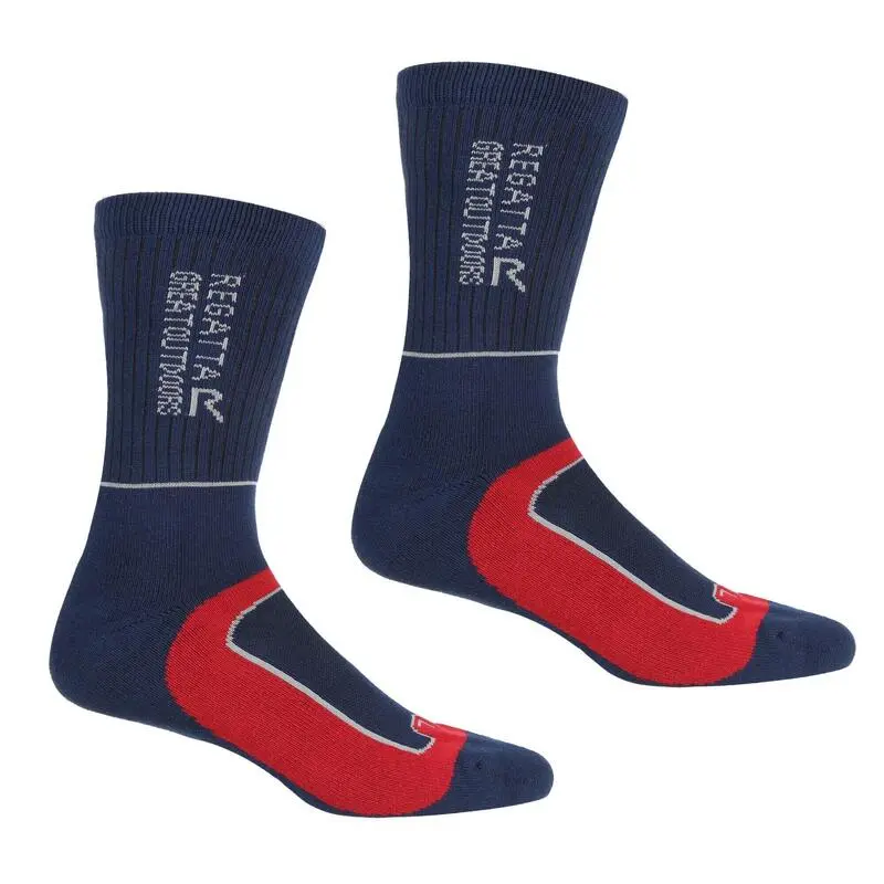 Regatta Calcetines Samaris 2 Season Para Hombre Pack De 2 Marino, Rojo Oscuro 3 Regatta Calcetines Samaris 2 Season Para Hombre Pack De 2 Marino, Rojo Oscuro