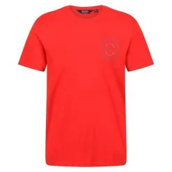 Regatta Camiseta Breezed Hexágono Para Hombre Rojo Fuego