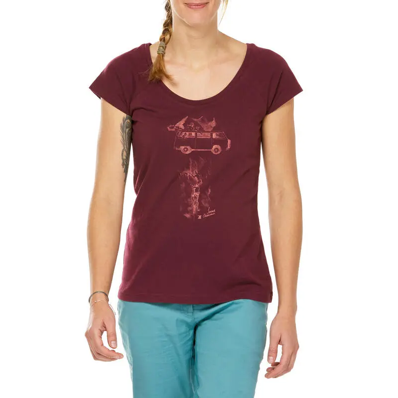 Camiseta De Escalada Y Montaña Manga Corta Mujer Simond Vertika Burdeos 3 Camiseta De Escalada Y Montaña Manga Corta Mujer Simond Vertika Burdeos
