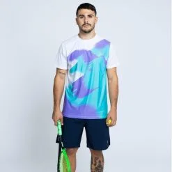 THE RUNNING REPUBLIC Camiseta De Manga Corta De Poliéster Reciclado De Hombre TRR Blanca Multicolor