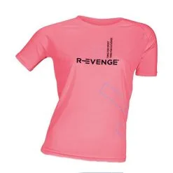 R-EVENGE Camiseta De Manga Corta Mujer Fitness Running Cardio Negra -tienda de equipos de fitness camiseta de manga corta mujer fitness running cardio fucsia