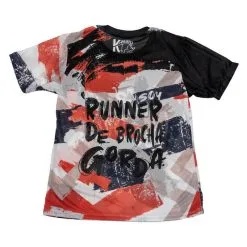 CAMISETA DE RUNNING #BROCHAZO Para MUJER - KAMUABU Multicolor 90grs -tienda de equipos de fitness camiseta de running brochazo para mujer kamuabu multicolor 90grs 1