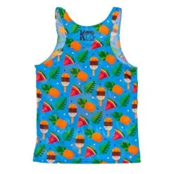 CAMISETA DE RUNNING #PINEAPPLE Para HOMBRE - KAMUABU Color Azul De Tirantes -tienda de equipos de fitness camiseta de running pineapple para hombre kamuabu color azul de tirantes 1