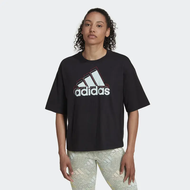 ADIDAS Camiseta Essentials Multi-Colored Logo Loose Fit Cropped 3 ADIDAS Camiseta Essentials Multi-Colored Logo Loose Fit Cropped