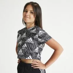 Camiseta Fitness Cardio Brand Love Adidas Mujer Negro Cropped -tienda de equipos de fitness camiseta fitness cardio brand love adidas mujer negro cropped 3