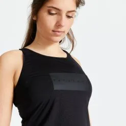 Domyos Camiseta Fitness Cardio Tirantes Mujer 120 Negro -tienda de equipos de fitness camiseta fitness cardio tirantes mujer 120 negro 2