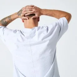 Domyos Camiseta Fitness Loose 520 Hombre Gris Claro -tienda de equipos de fitness camiseta fitness loose 520 hombre gris claro 2