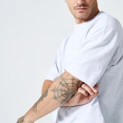 Domyos Camiseta Fitness Loose 520 Hombre Gris Claro -tienda de equipos de fitness camiseta fitness loose 520 hombre gris claro 3