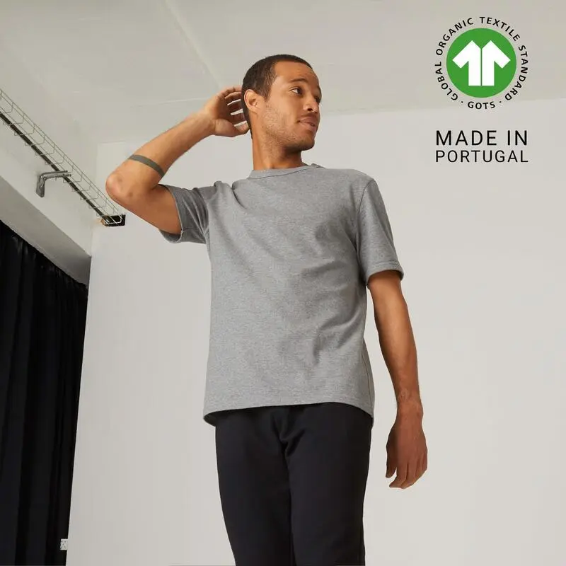 Camiseta Fitness Manga Corta Algodón Bio Hombre Domyos Gris 3 Camiseta Fitness Manga Corta Algodón Bio Hombre Domyos Gris