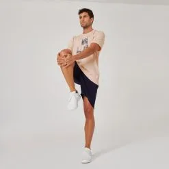 Camiseta Fitness Manga Corta Algodón Extensible Hombre Domyos 500 Rosa -tienda de equipos de fitness camiseta fitness manga corta algodon extensible hombre domyos 500 rosa 3