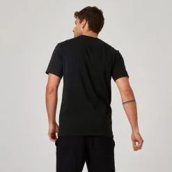 Domyos Camiseta Fitness Manga Corta Algodón Extensible Slim Hombre Negro 8 Domyos Camiseta Fitness Manga Corta Algodón Extensible Slim Hombre Negro -tienda de equipos de fitness camiseta fitness manga corta algodon extensible slim hombre negro 1