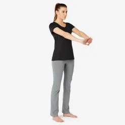 Camiseta Fitness Manga Corta Básica Cuello Redondo Mujer Domyos 500 Negro 10 Camiseta Fitness Manga Corta Básica Cuello Redondo Mujer Domyos 500 Negro -tienda de equipos de fitness camiseta fitness manga corta basica cuello redondo mujer domyos 500 negro 3