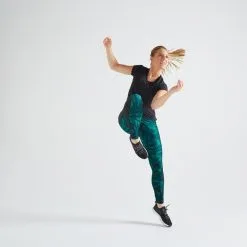 Camiseta Fitness Manga Corta Transpirable Mujer Domyos 100 Negro -tienda de equipos de fitness camiseta fitness manga corta transpirable mujer domyos 100 negro 4