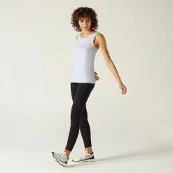 Camiseta Fitness Sin Mangas Tirantes 100% Algodón Mujer Domyos Blanco -tienda de equipos de fitness camiseta fitness sin mangas tirantes 100 algodon mujer domyos blanco 1