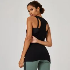 Camiseta Fitness Tirantes 500 Mujer Domyos Negro 9 Camiseta Fitness Tirantes 500 Mujer Domyos Negro -tienda de equipos de fitness camiseta fitness tirantes 500 mujer domyos negro 1