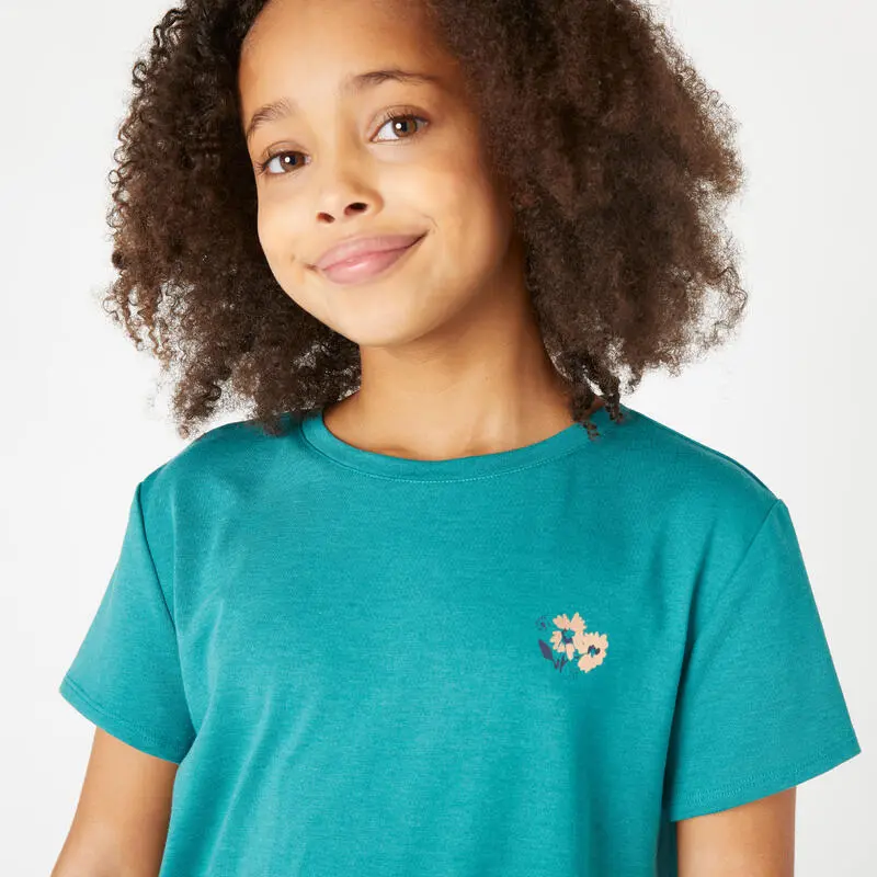 Camiseta Gimnasia Deportiva Manga Corta Algodón Niños Domyos 500 Verde 5 Camiseta Gimnasia Deportiva Manga Corta Algodón Niños Domyos 500 Verde - Imagen 3