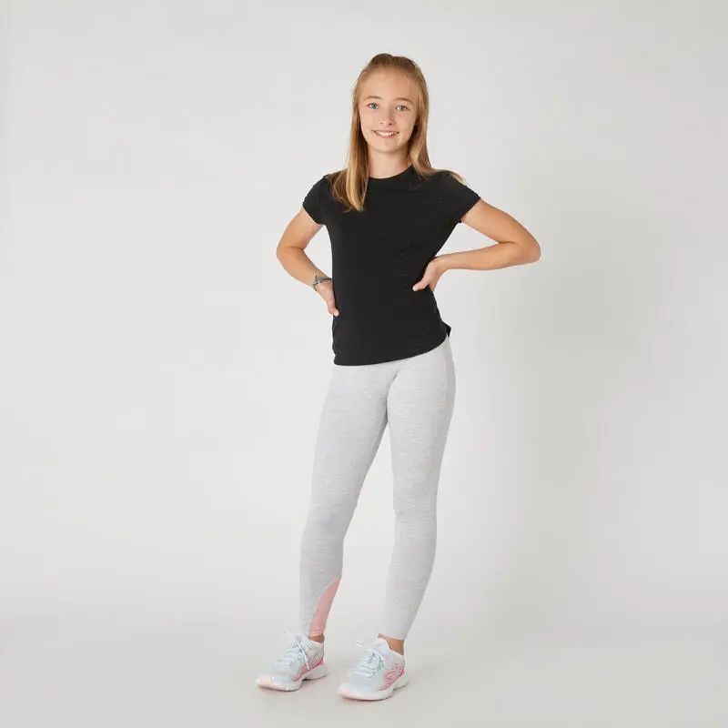 Camiseta Gimnasia Deportiva Manga Corta Transpirable Niños Domyos 500 Negro 5 Camiseta Gimnasia Deportiva Manga Corta Transpirable Niños Domyos 500 Negro - Imagen 3