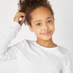 Camiseta Gimnasia Deportiva Manga Larga Algodón Básica Niños Domyos 100 Blanco 8 Camiseta Gimnasia Deportiva Manga Larga Algodón Básica Niños Domyos 100 Blanco -tienda de equipos de fitness camiseta gimnasia deportiva manga larga algodon basica nios domyos 100 blanco 2