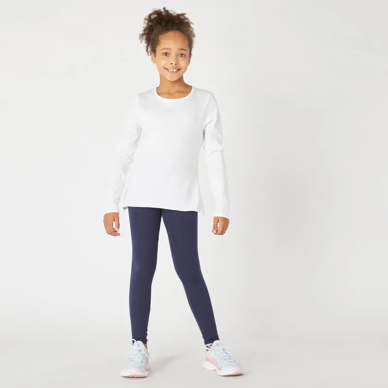 Camiseta Gimnasia Deportiva Manga Larga Algodón Básica Niños Domyos 100 Blanco 6 Camiseta Gimnasia Deportiva Manga Larga Algodón Básica Niños Domyos 100 Blanco - Imagen 4