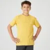 Camiseta Gimnasia Manga Corta Algodón Transpirable Niños Domyos 500 Amarillo -tienda de equipos de fitness camiseta gimnasia manga corta algodon transpirable nios domyos 500 amarillo