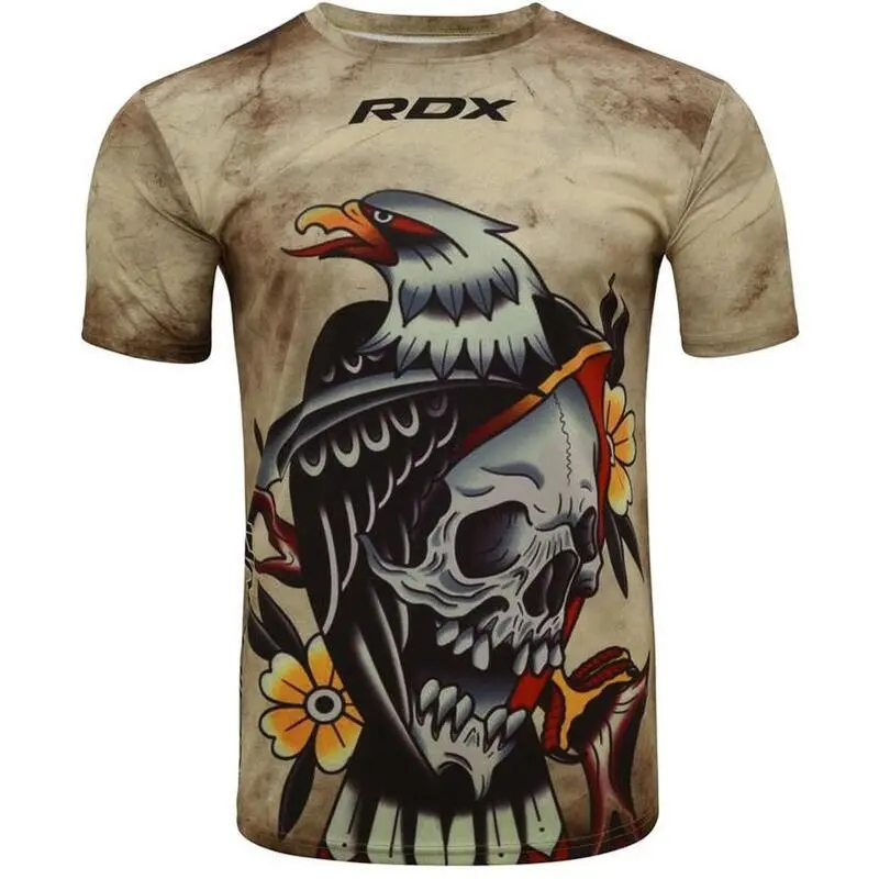 RDX SPORTS Camiseta Harrier Tattoo - Calavera Y Huesos Cruzados - Diseño 3 RDX SPORTS Camiseta Harrier Tattoo - Calavera Y Huesos Cruzados - Diseño