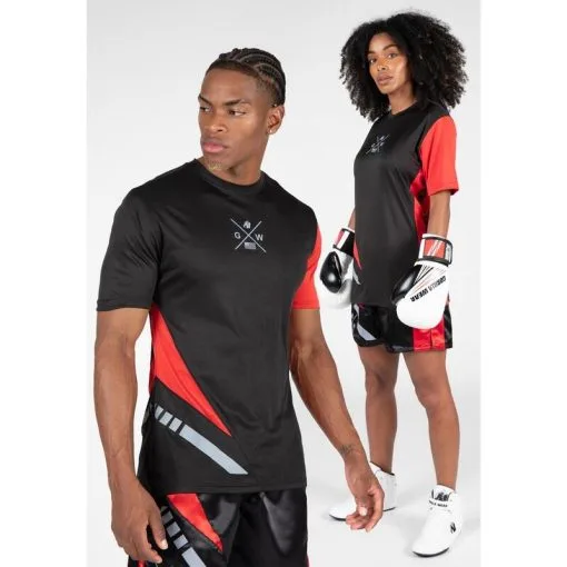 Gorilla Wear Camiseta Hornell Negra - Roja 4 Gorilla Wear Camiseta Hornell Negra - Roja -tienda de equipos de fitness camiseta hornell negra roja