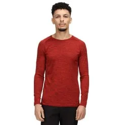 Regatta Camiseta Jaspeada Burlow Manga Larga Hombres Verde Pacífico -tienda de equipos de fitness camiseta jaspeada burlow manga larga hombres rojo chino jaspeada