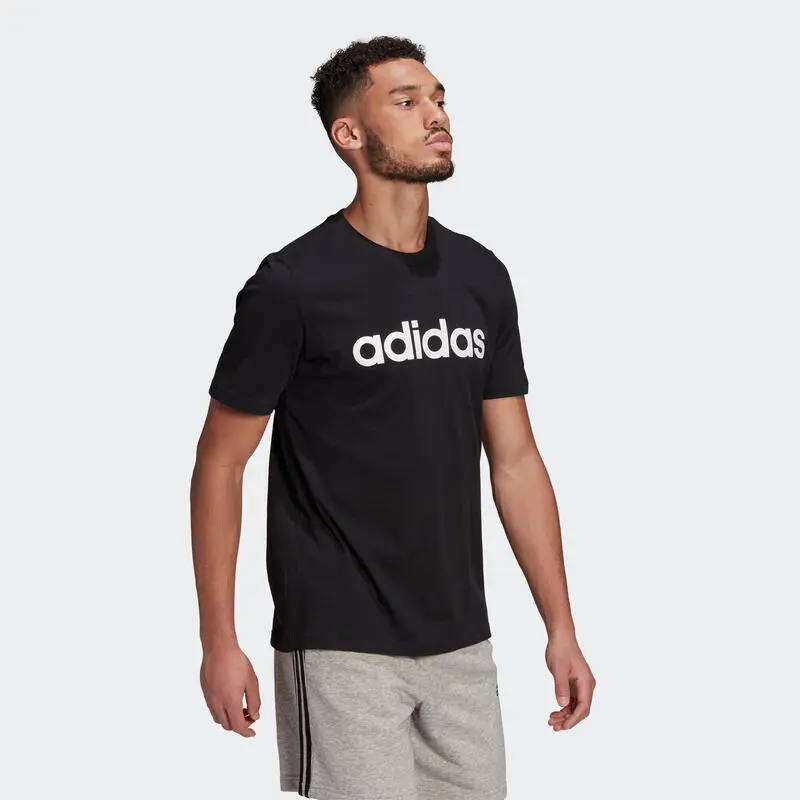 Camiseta Manga Corta Adidas Fitness Linear Negro 4 Camiseta Manga Corta Adidas Fitness Linear Negro - Imagen 2