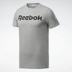 Camiseta Manga Corta Algodón Hombre Reebok Graphic Series Linear Logo Gris -tienda de equipos de fitness camiseta manga corta algodon hombre reebok graphic series linear logo gris 1