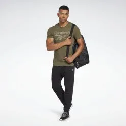 Camiseta Manga Corta Algodón Hombre Reebok Identity Big Logo Verde -tienda de equipos de fitness camiseta manga corta algodon hombre reebok identity big logo verde 2