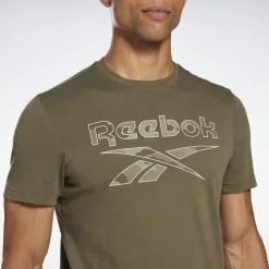 Camiseta Manga Corta Algodón Hombre Reebok Identity Big Logo Verde -tienda de equipos de fitness camiseta manga corta algodon hombre reebok identity big logo verde 4