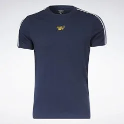Camiseta Manga Corta Algodón Hombre Reebok Workout Ready Piping Azul -tienda de equipos de fitness camiseta manga corta algodon hombre reebok workout ready piping azul 1