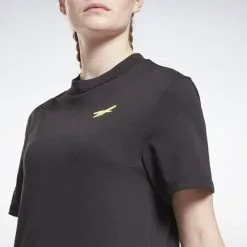 Camiseta Manga Corta Algodón Mujer Reebok MYT Negro -tienda de equipos de fitness camiseta manga corta algodon mujer reebok myt negro 4