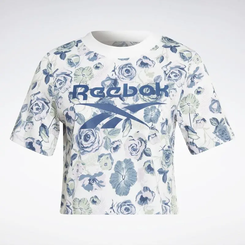 Camiseta Manga Corta Mujer Reebok Identity Floral Blanco 4 Camiseta Manga Corta Mujer Reebok Identity Floral Blanco - Imagen 2