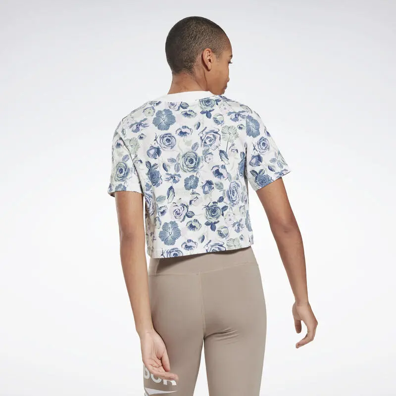Camiseta Manga Corta Mujer Reebok Identity Floral Blanco 6 Camiseta Manga Corta Mujer Reebok Identity Floral Blanco - Imagen 4