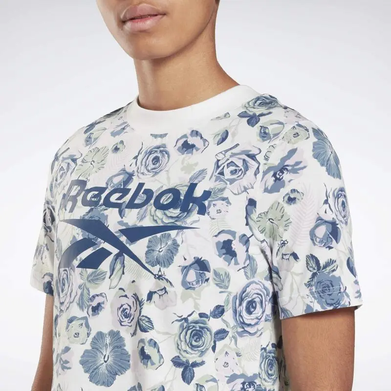 Camiseta Manga Corta Mujer Reebok Identity Floral Blanco 7 Camiseta Manga Corta Mujer Reebok Identity Floral Blanco - Imagen 5