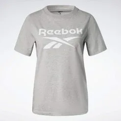 Camiseta Manga Corta Mujer Reebok Identity Gris -tienda de equipos de fitness camiseta manga corta mujer reebok identity gris 1
