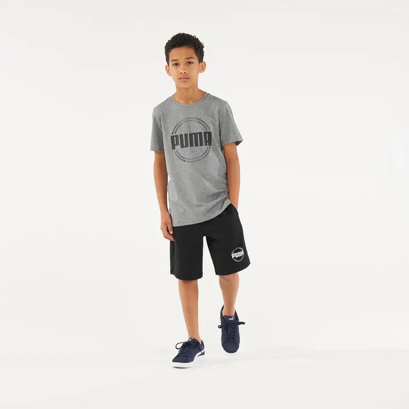 Camiseta Manga Corta Puma Gimnasia Niño Y Niña Gris 3 Camiseta Manga Corta Puma Gimnasia Niño Y Niña Gris